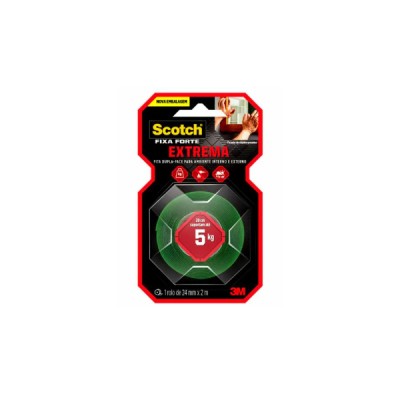 Fita Dupla Face 3M Scotch Fixação Extrema 24mm X 2m
