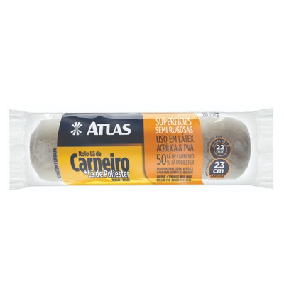Rolo de Lã Mista Carneiro/Poliester 23cm Atlas
