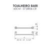 Toalheiro 60cm Bari Cromado 07.BR04.CR - Metalworks By Crismoe - vista 2