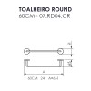 Toalheiro 60cm Round Cromado 07.RD04.CR - Metalworks By Crismoe - vista 2