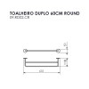 Toalheiro Duplo 60cm Round Cromado 09.RD02.CR - Metalworks By Crismoe - vista 2