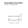 Toalheiro 30cm Solution Cromado 07.SL02.CR - Metalworks By Crismoe - vista 2