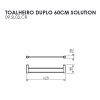 Toalheiro Duplo 60cm Solution Cromado 09.SL02.CR - Metalworks By Crismoe - vista 2