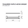 Toalheiro Duplo 60cm Unique Cromado 09.UQ02.CR - Metalworks By Crismoe - vista 2