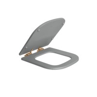 Assento Poliéster Polo cinza fosco com Fixação Gold Matte Deca AP.217.GL.MT.86
