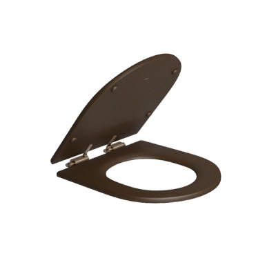 Assento Poliester Slow Close Carrara/Link fixação Marrom Fosco Corten Matte Deca AP.237.CT.MT.22
