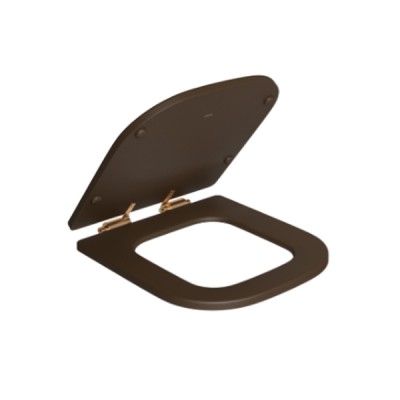 Assento Deca Poliéster Marrom fosco Fixação Gold Matte Piano AP.337.GL.MT.22