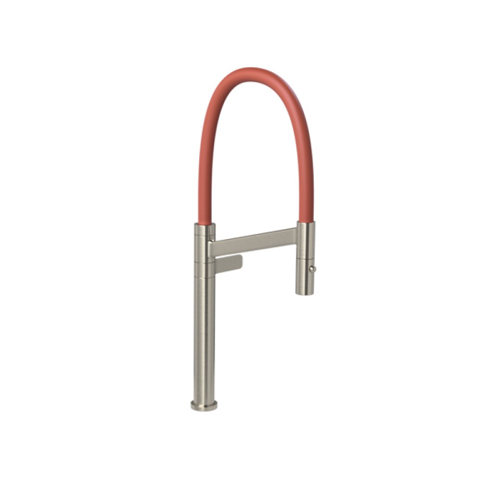 Torneira Mesa Cozinha Bica Alta Colore Inox e Terracota 1189.INX.TC - Deca