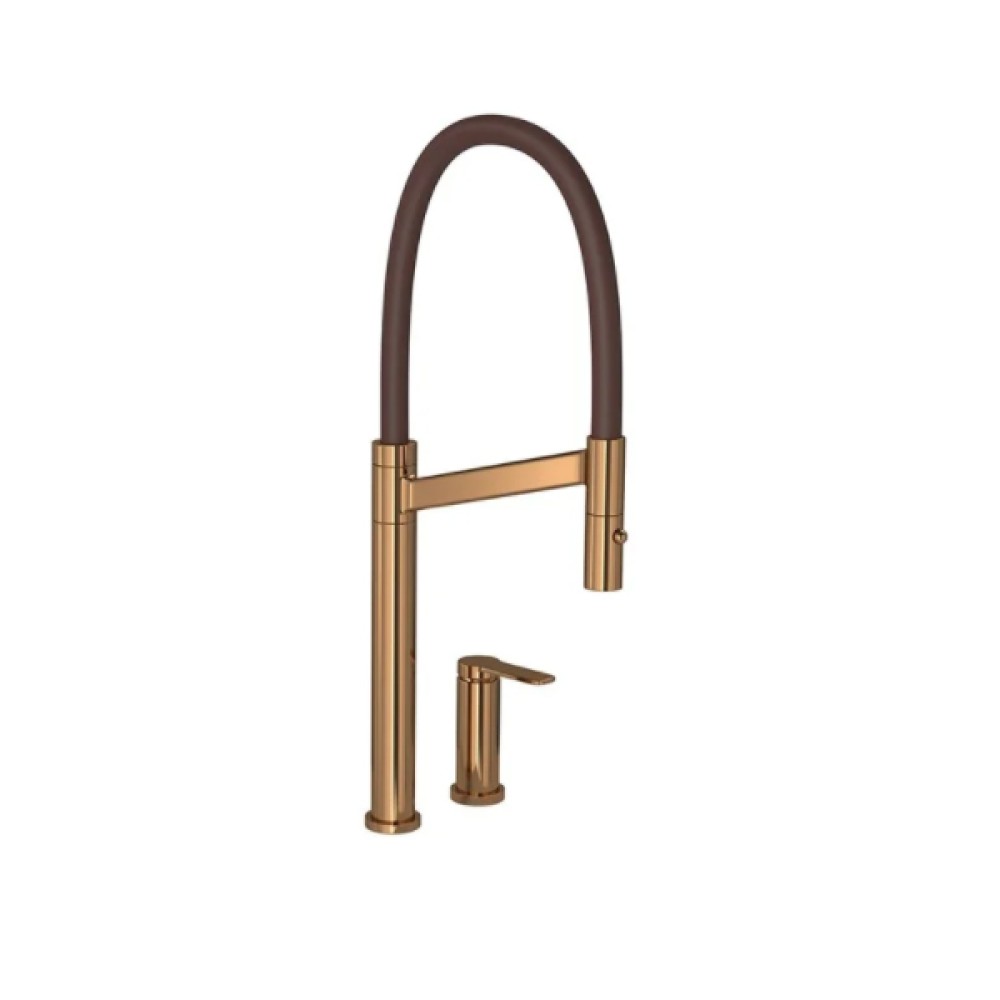 Monocomando Mesa Cozinha Bica Alta Colore Red Gold e Marrom 2289.GL.RD.MR - Deca