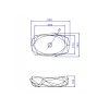Cuba de apoio Oval Facetada Preta Fosca L.1093.94 - Deca - vista 2