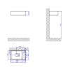 Cuba Retangular Apoio/Supensa com Mesa Direita 50cm Ebano Fosco L.43050.MD.94 - Deca - vista 3