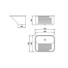 Tanque CT60 Aço Inox 60x50 Embutir Escovado 90010196016 - Mekal - vista 2