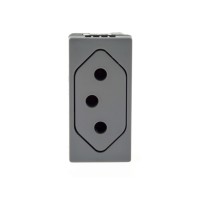 Módulo de Tomada de Energia 10A Cinza Fundo Móvel Plus+ Pial Legrand