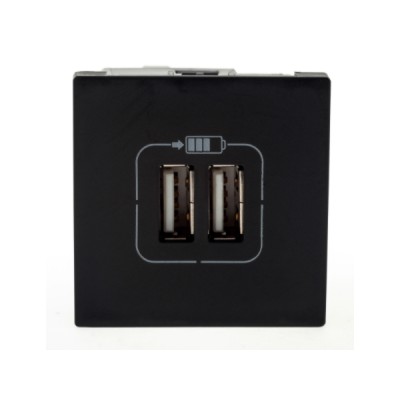 Módulo de Tomada 2xUSB Preto Plus+ Pial Legrand