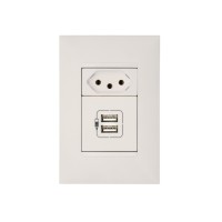 Conjunto de Tomada 10A/2xUSB Branco Plus+ Pial Legrand