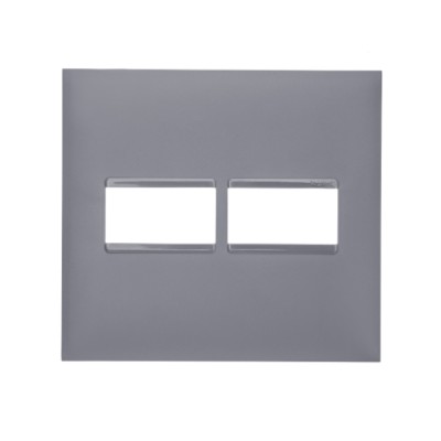 Placa sem Suporte 4x4 dois módulos Horizontal Cinza Plus+ Pial Legrand
