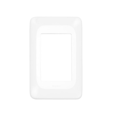 Placa com Suporte 4x2 três módulos adjacentes Branco Pial Pop - Pial Legrand