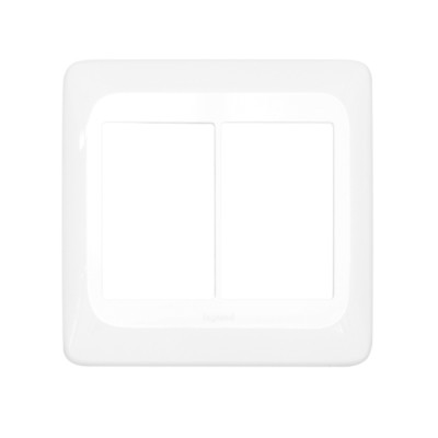 Placa com Suporte 4x4 seis módulos adjacentes Branco Pial Pop Pial Legrand