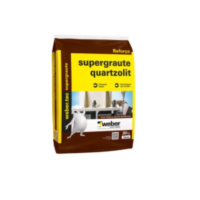 Argamassa SuperGraute Interno e Externo Cinza 25kg - Quartzolit