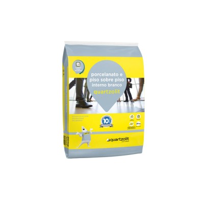 Argamassa Porcelanato e Piso sobre Piso Interno Branca 20kg Quartzolit 
