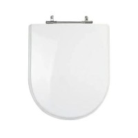 Assento para Vaso Sanitário Poliéster para Link/Carrara/Duna/Level (Deca) Aço inox (reb.Oculto) Branco Sedile