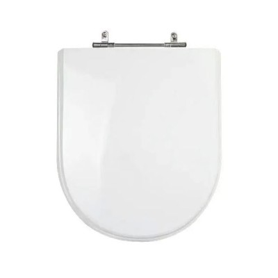 Assento para Vaso Sanitário Poliéster para Link/Carrara/Duna/Level (Deca) Aço inox (reb.Oculto) Branco - Sedile