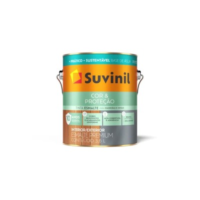 Tinta Esmalte Cor e Proteção Branco Fosco Base Água 3,6 litros - Suvinil