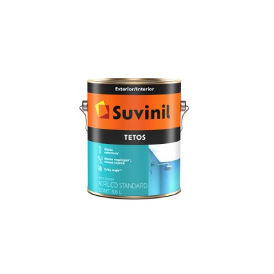 Tinta Acrílica Standard Fosco Tetos Branca 3,6 litros - Suvinil