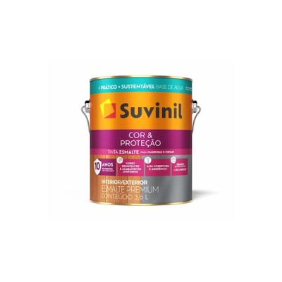 Tinta Esmalte Cor & Proteção Branco Acetinado Base Água 3,6 litros - Suvinil