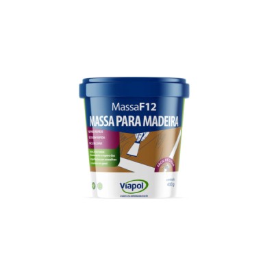 Massa para Madeira F12 Branca 400g - Viapol