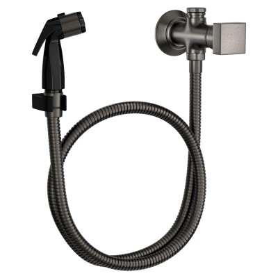 Ducha higienica com registro e derivacao gatilho branco cubo antracite 1984.GF86.ACT.MT