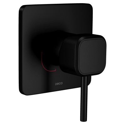 Acabamento monocomando de chuveiro quadrada deca you black matte 4993.BL105.CHU.MT
