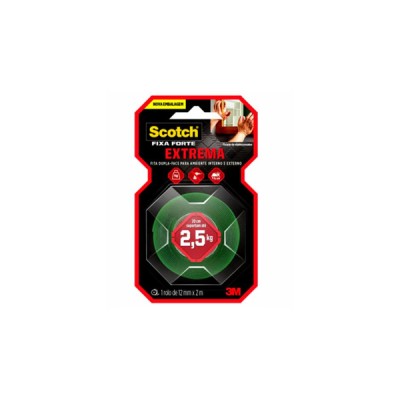 Fita Dupla Face 3M Scotch Fixa Forte Extrema 12mm X 2m