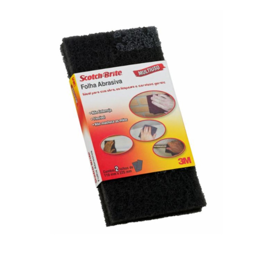 Folha de Acabamento Scotch-Brite Cinza Super fino 110 x 225mm - 3m