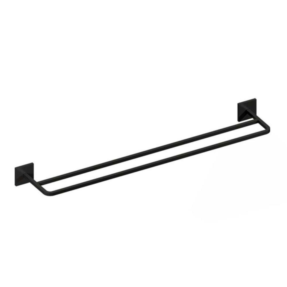 Toalheiro Duplo 60Cm Quada Preto Brilhante Metalworks 09.QD02.PB - Metalworks By Crismoe