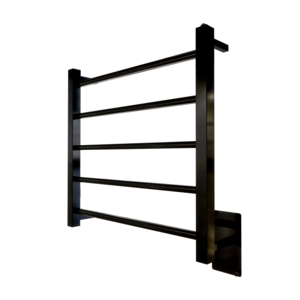 Toalheiro Termico Fio Oculto Pequeno Quada Premium Preto Brilhante 19.TQ02.PB - Metalworks By Crismoe