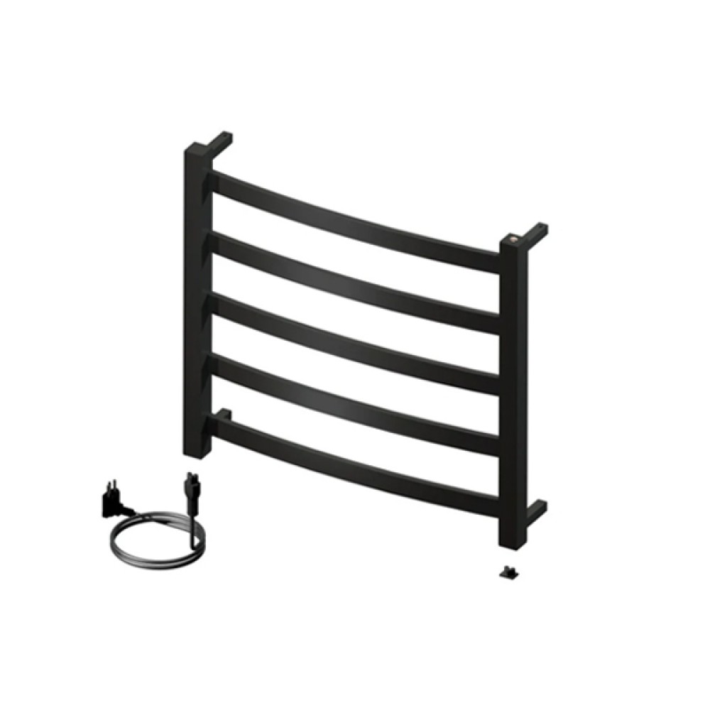 Toalheiro Termico Fio Aparente Pequeno Sapphire Premium Preto Fosco 19.TS01.PF - Metalworks By Crismoe