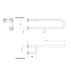 Barra de Apoio Lateral Fixa Direita 80cm escovada 2370.I.080.ESC - Deca - vista 2
