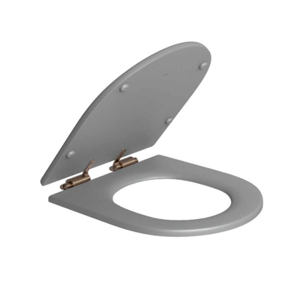 Assento Poliester Slow Close Cinza Fosco Link fixação Corten Matte AP.237.CT.MT.86 - Deca