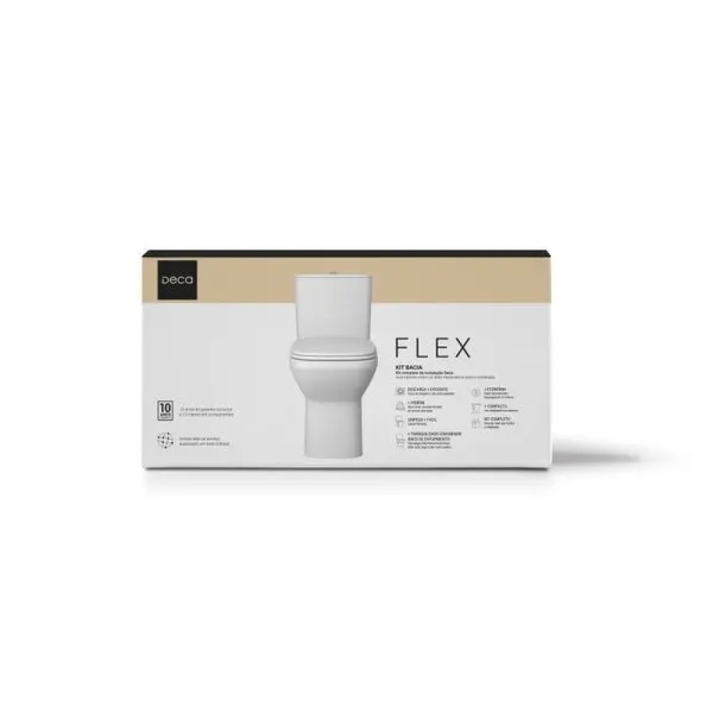 Kit Completo Bacia C/Caixa acoplada Flex KP.381.17 - Deca