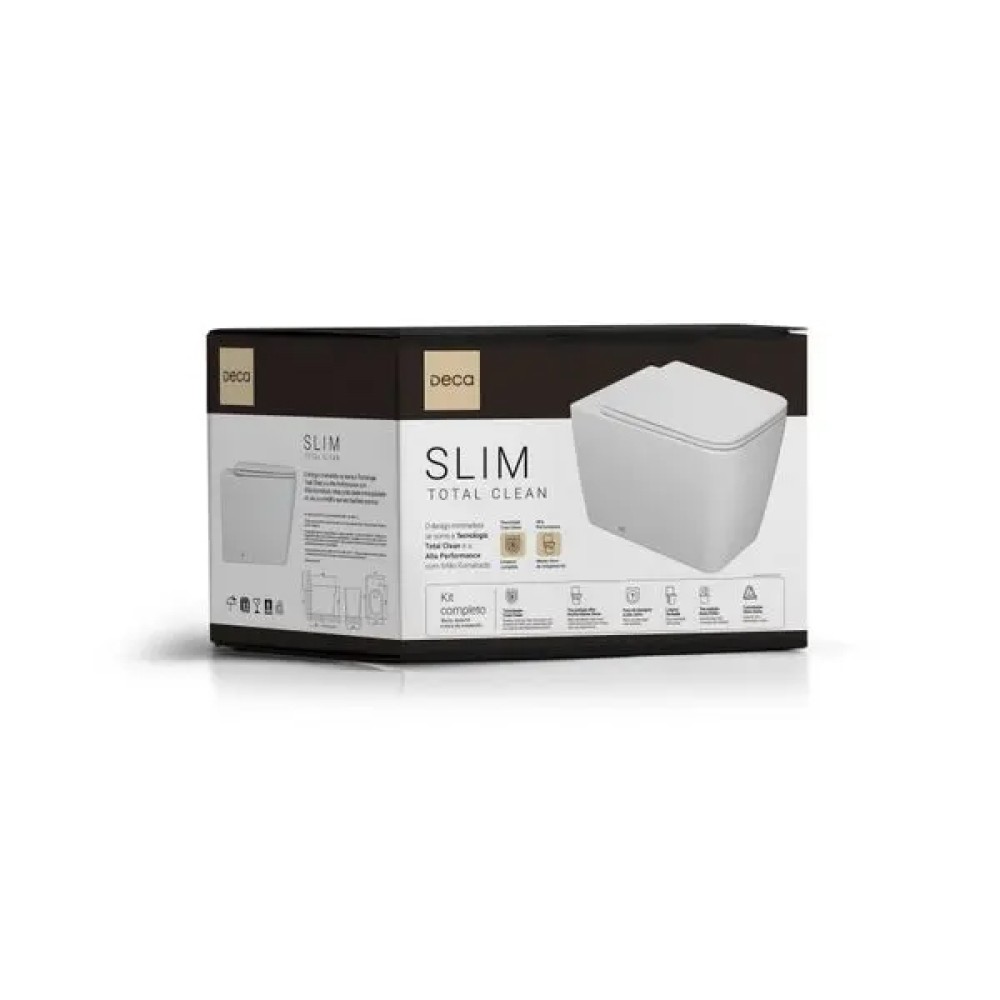 Kit Completo Bacia Convencional Slim Total Clean Branco KP.8610.17 - Deca