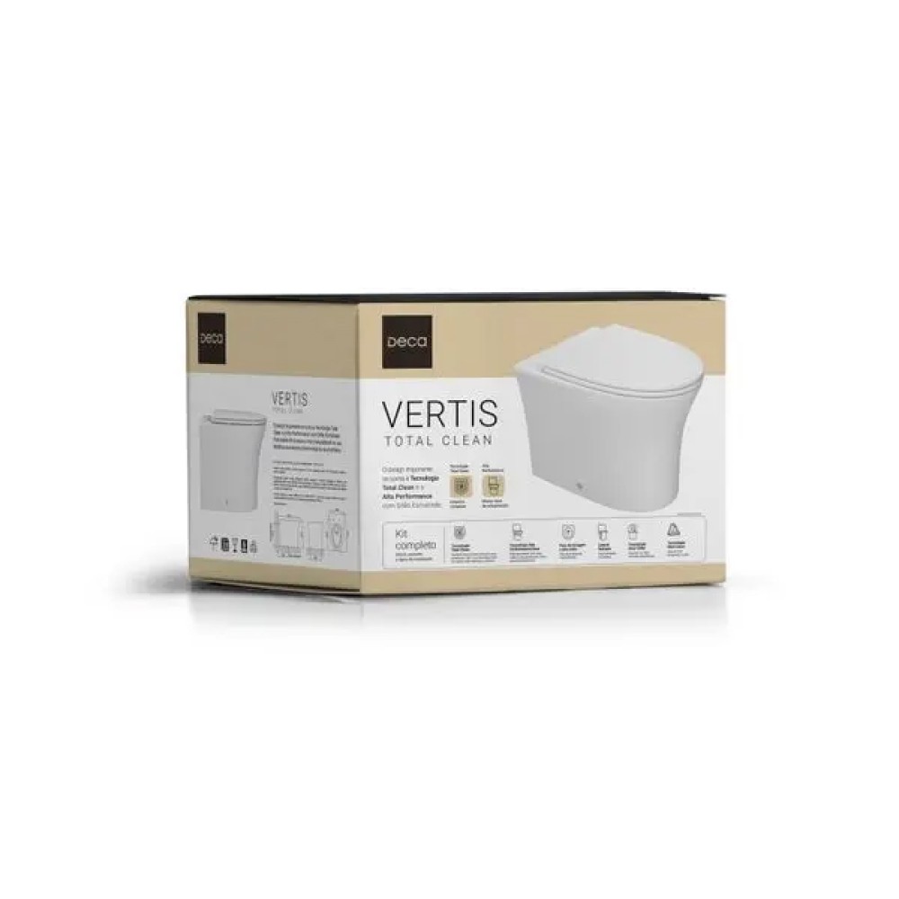 Kit Completo Bacia Convencional Vertis Total Clean Branco KP.8710.17 - Deca