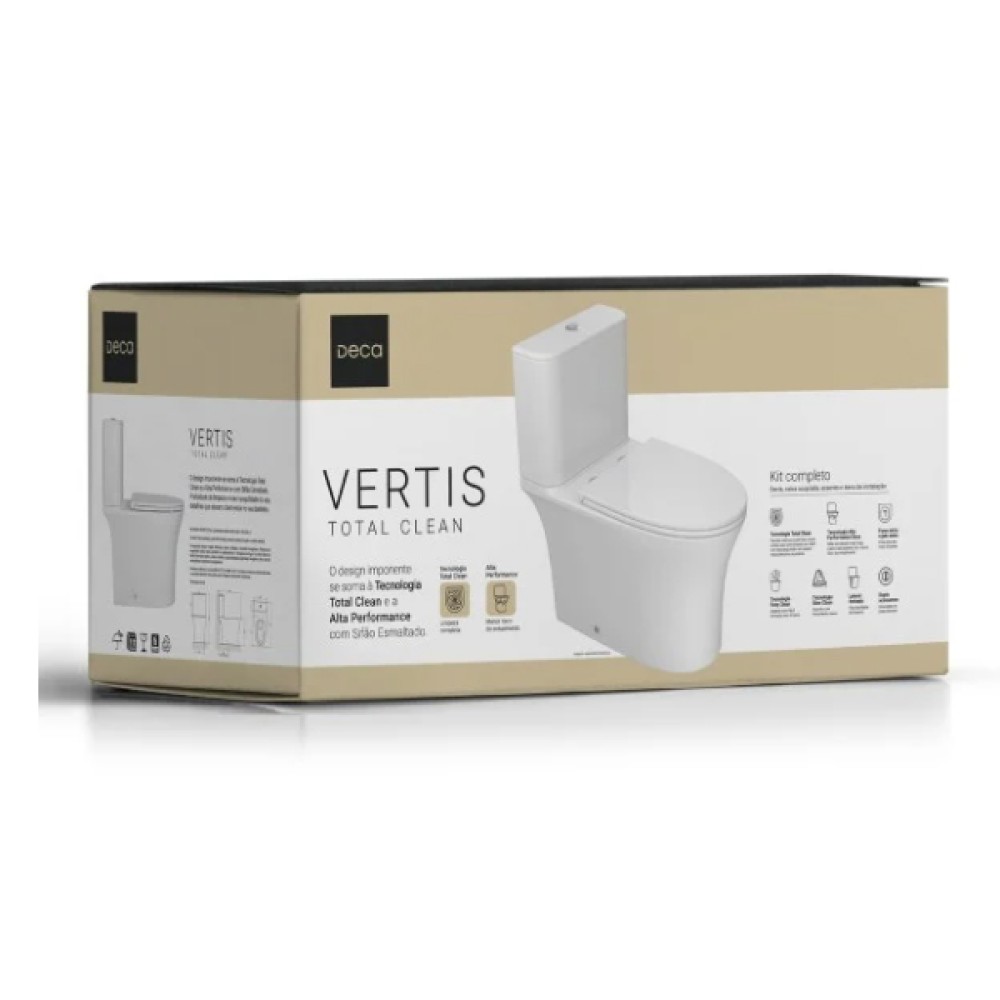 Kit Completo Bacia com Caixa Acoplada Vertis Total Clean Branco KP.8720.17 - Deca