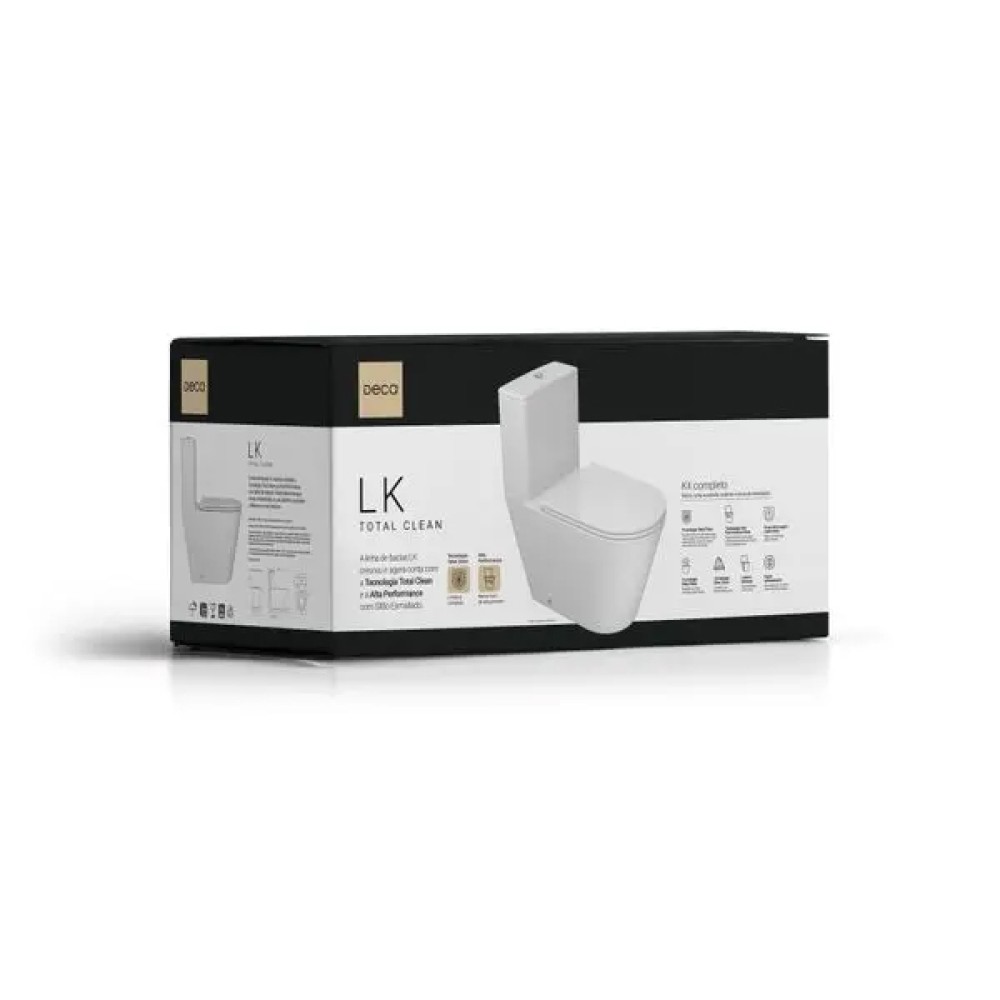 Kit Completo Bacia com Caixa Acoplada LK Total Clean Branco KP.8820.17 - Deca