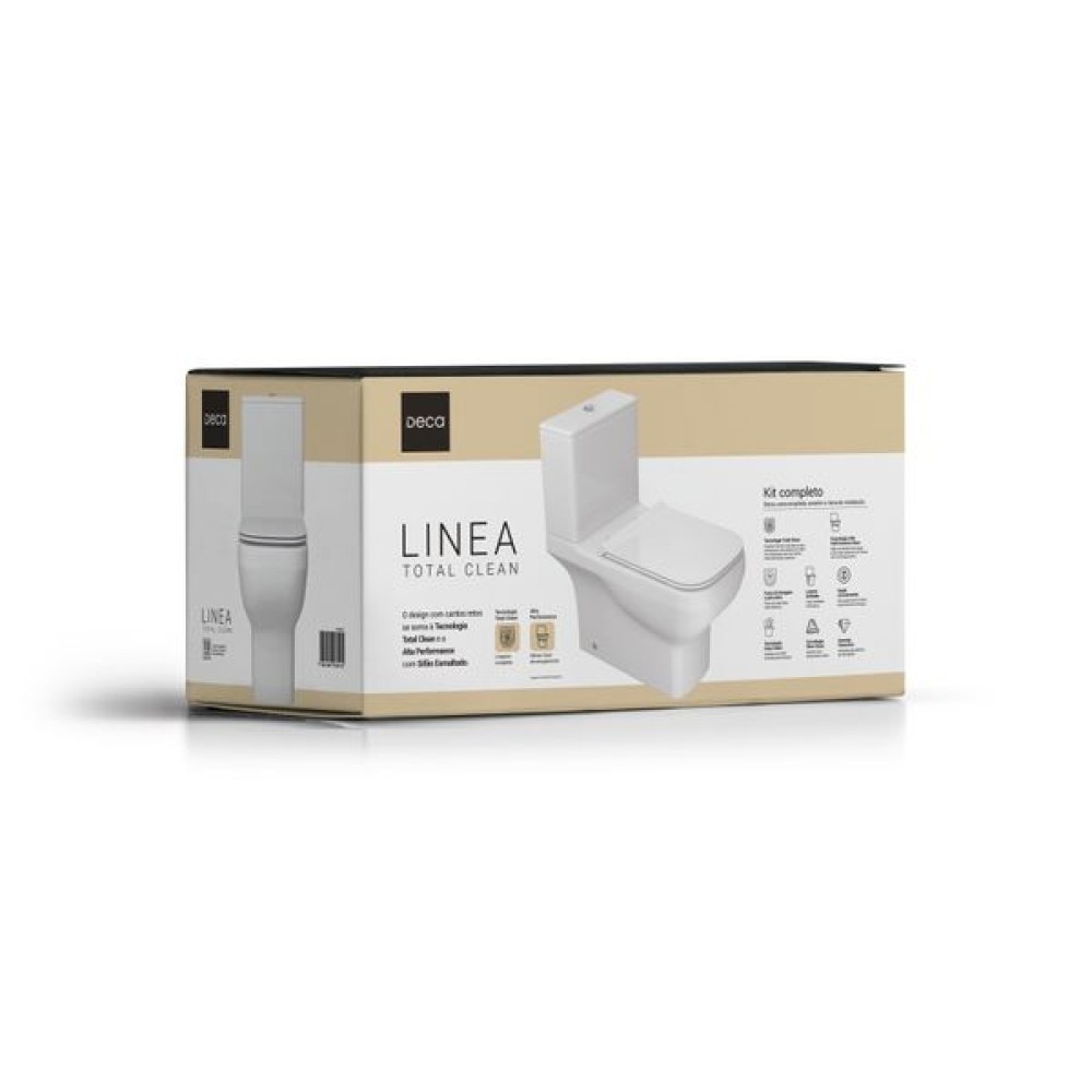 Kit Completo Bacia com Caixa Acoplada Linea Total Clean Branco KP.8920.17 - Deca