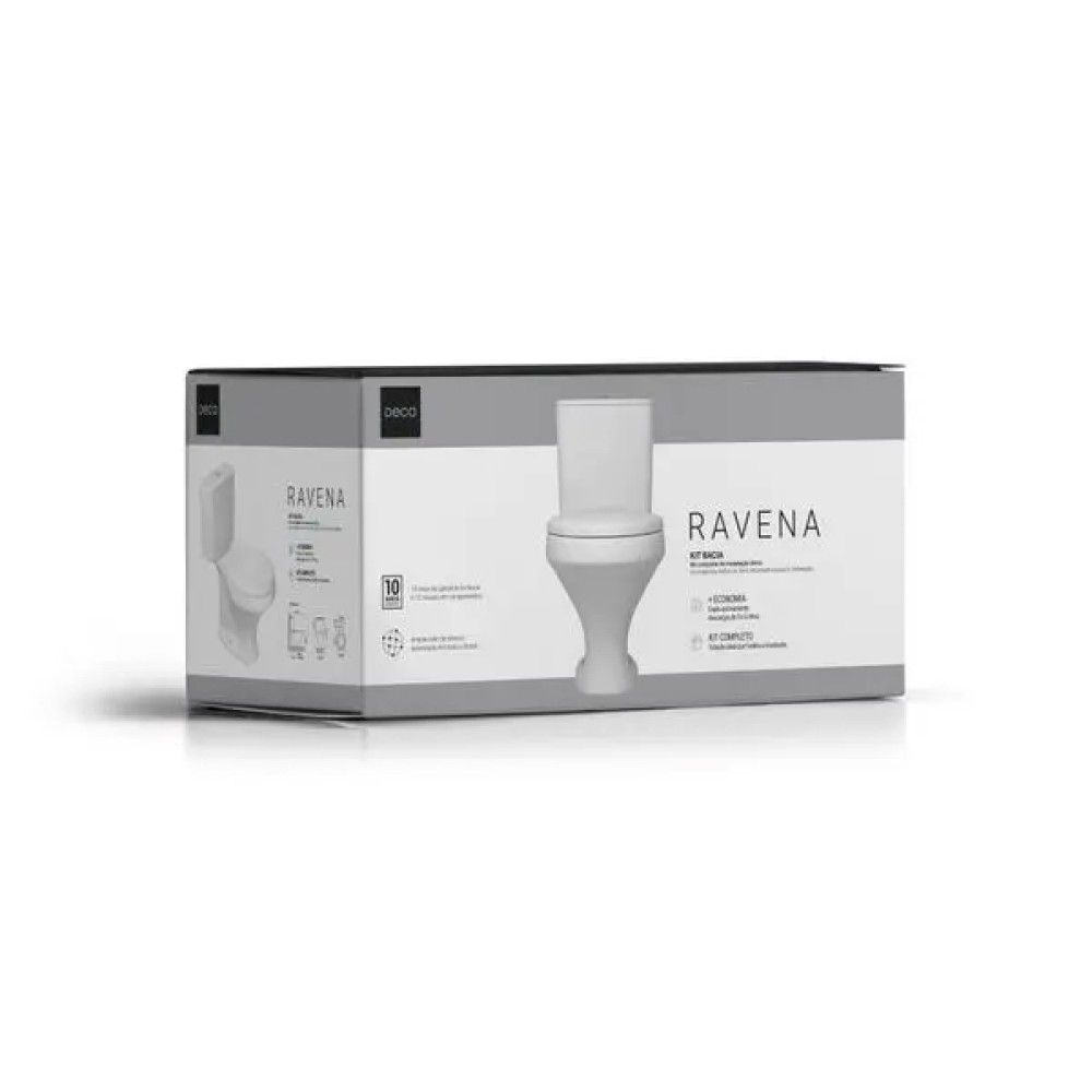 Kit Completo Bacia com Caixa Acoplada Branco Ravena KP.919.17 - Deca