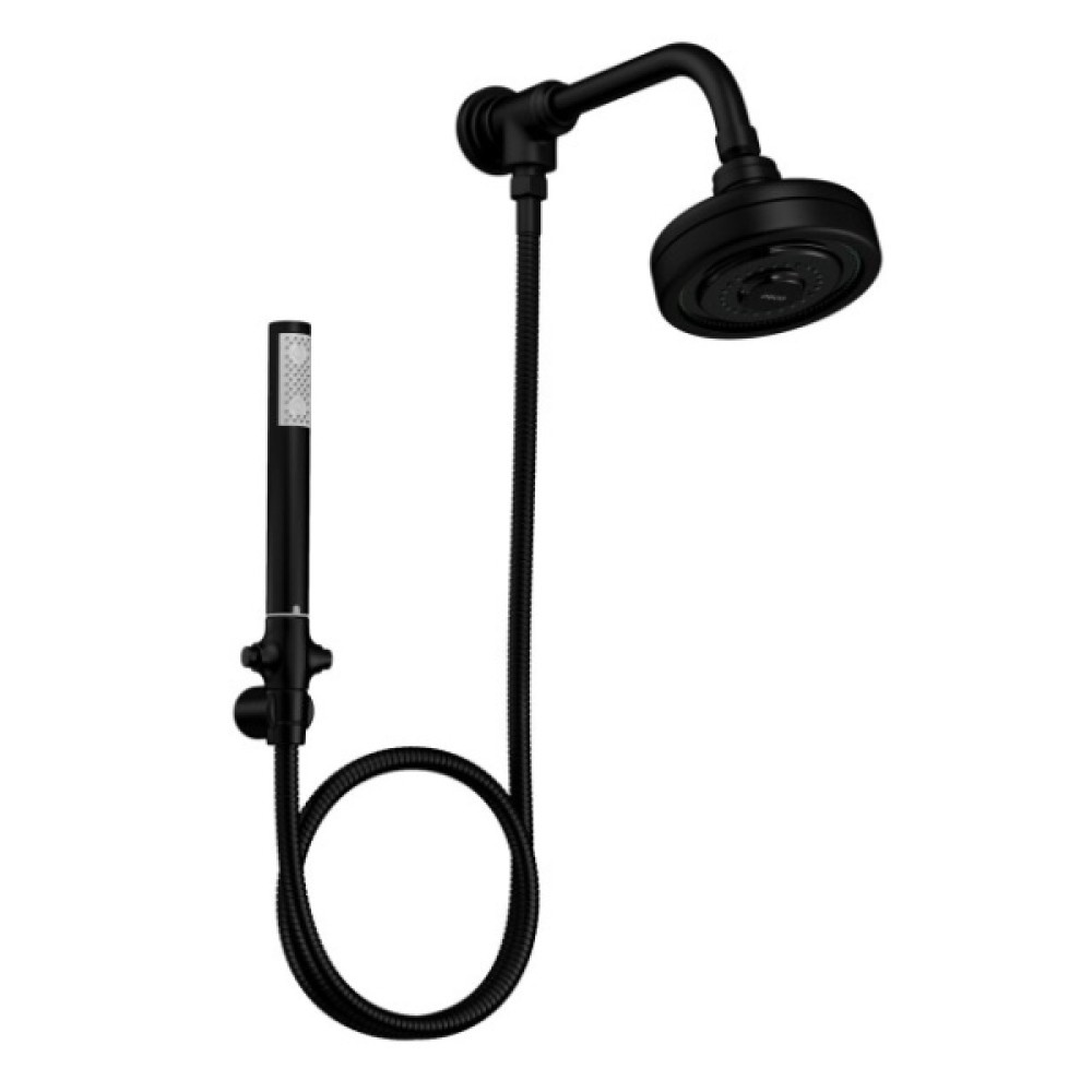 Kit Chuveiro Acqua Plus com Flexível em PVC Black Matte 1990.BLMT.STDKIT.N - Deca