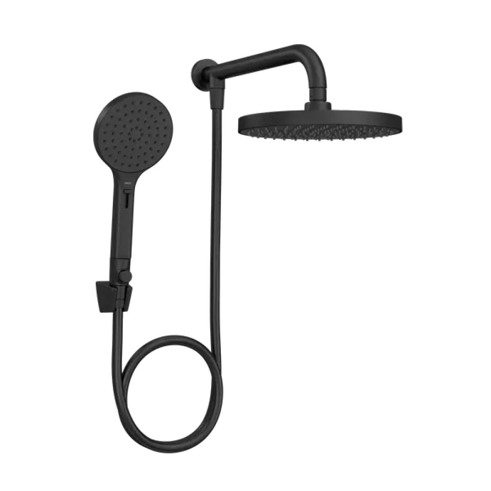 Chuveiro Redondo Parede Com Desviador e Ducha Manual Flex Max Black Matte 2085.BL.DES.MT - Deca