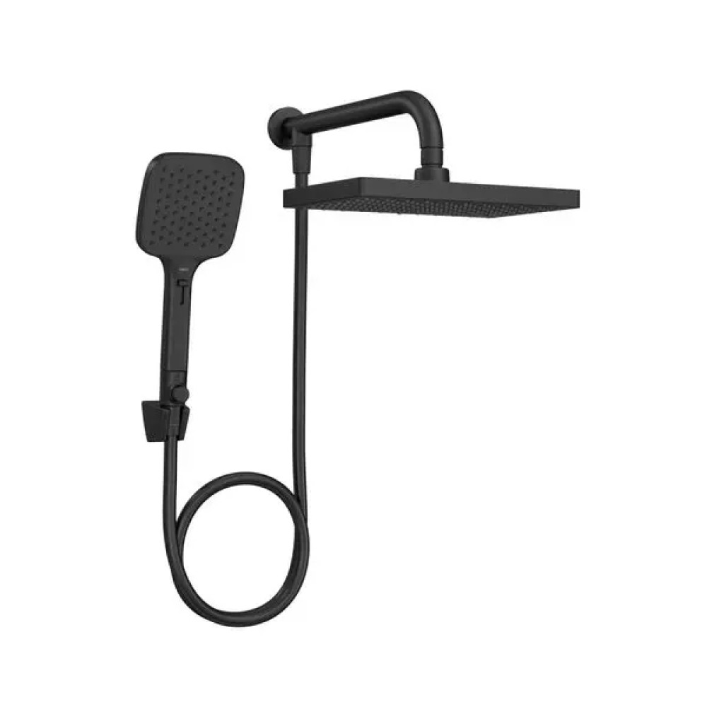 Chuveiro Retangular Parede Com Desviador e Ducha Manual Flex Max Black Matte 2086.BL.DES.MT - Deca