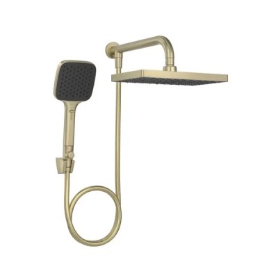 Chuveiro Retangular Parede Com Desviador e Ducha Manual Deca Flex Max Summer Gold 2086.SM.DES.MT